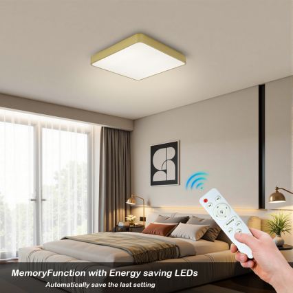 BRILAGI - Plafonieră LED dimabilă POOL SQUARE LED/36W/230V 3000-6000K 40x40 cm auriu + telecomandă