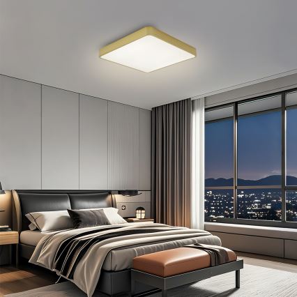BRILAGI - Plafonieră LED dimabilă POOL SQUARE LED/36W/230V 3000-6000K 40x40 cm auriu + telecomandă