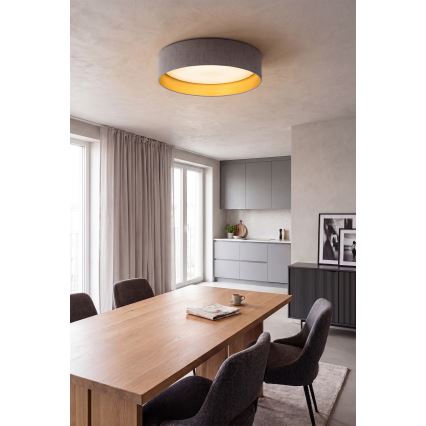 Brilagi - Plafonieră LED VELVET SIMPLE, 24W, 230V, 3000K, Ø 45 cm, gri/auriu