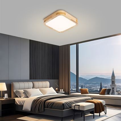 Brilagi - Plafonieră LED WOODLINE SQUARE LED/32W/230V 3000/4000/6000K stejar 30x30 cm