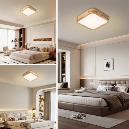 Brilagi - Plafonieră LED WOODLINE SQUARE LED/32W/230V 3000/4000/6000K stejar 30x30 cm