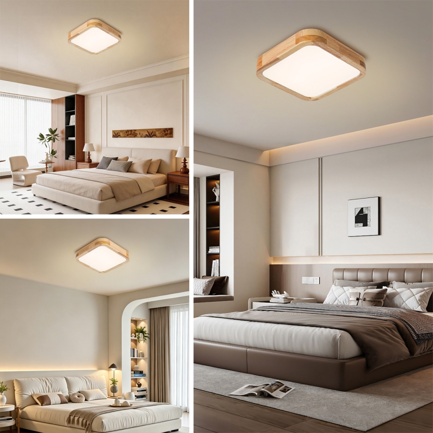 Brilagi - Plafonieră LED WOODLINE SQUARE LED/32W/230V 3000/4000/6000K stejar 30x30 cm
