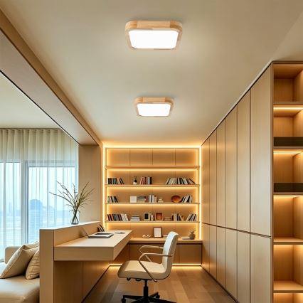 Brilagi - Plafonieră LED WOODLINE SQUARE LED/32W/230V 3000/4000/6000K stejar 30x30 cm