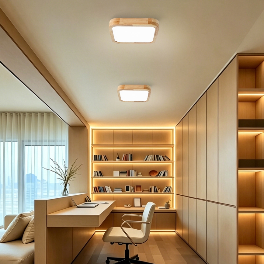 Brilagi - Plafonieră LED WOODLINE SQUARE LED/32W/230V 3000/4000/6000K stejar 30x30 cm