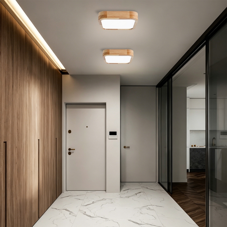Brilagi - Plafonieră LED WOODLINE SQUARE LED/32W/230V 3000/4000/6000K stejar 30x30 cm