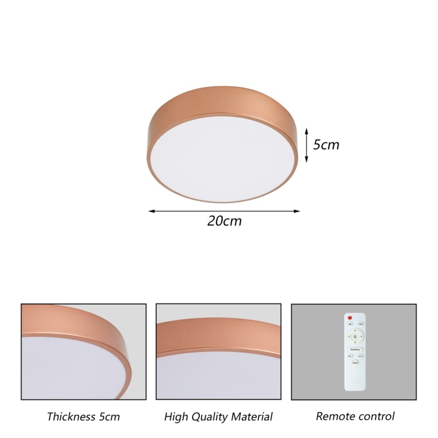 BRILAGI - Plafonieră LED dimabilă POOL LED/24W/230V 3000-6000K Ø 20 cm cupru + telecomandă