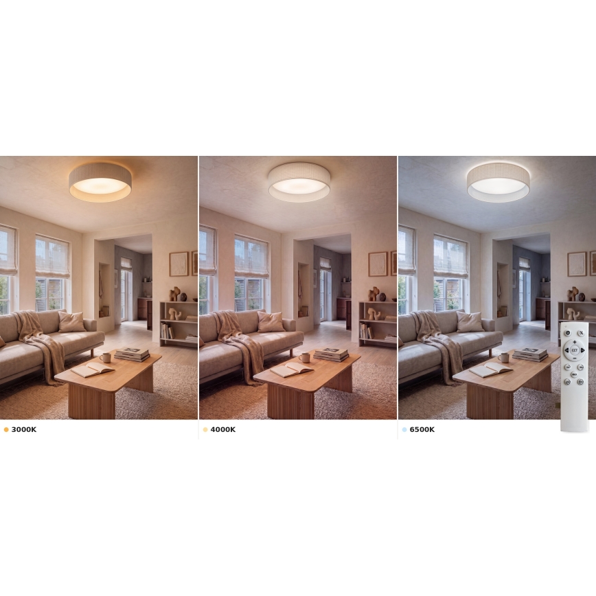 Brilagi - Plafonieră LED cu intensitate reglabilă VELVET SMART VARI LED/36W/230V 3000-6500K Ø 55 cm crem + telecomandă