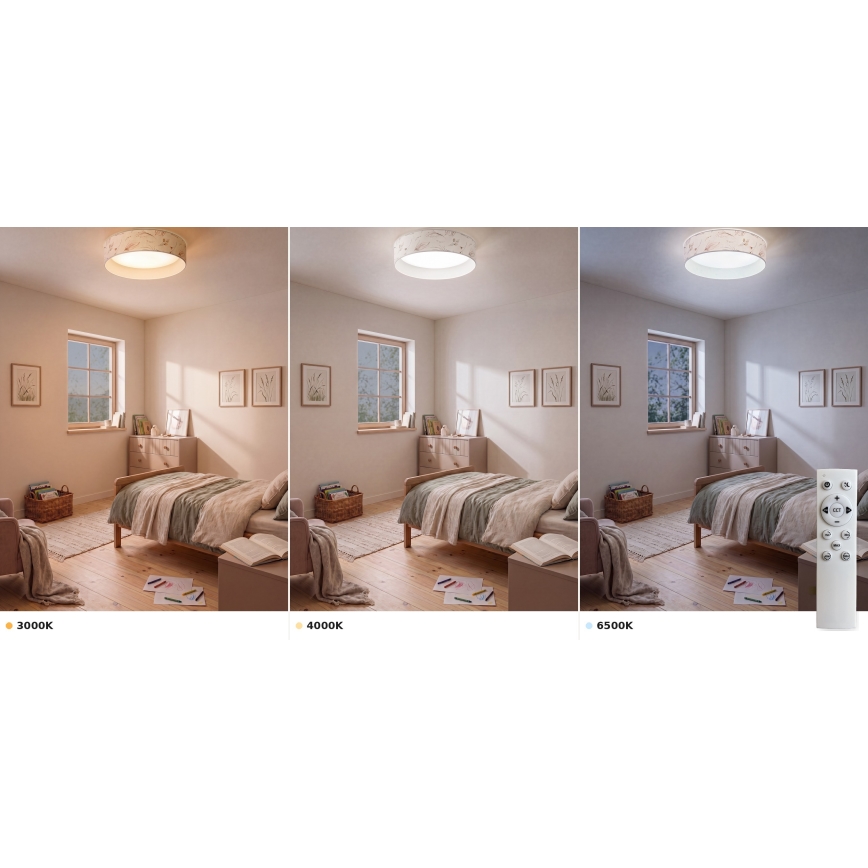 Brilagi - Plafonieră LED reglabilă VELVET SMART VARI LED/36W/230V 3000-6500K diam. 55 cm albă/flori + telecomandă