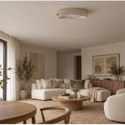 BRILAGI - Plafonieră LED reglabilă VELVET TWIST LED/36W/230V 3000-6000K Ø 65 cm Wi-Fi Tuya Beacon bej + telecomandă