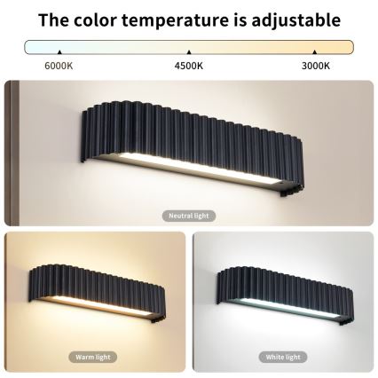 BRILAGI - Aplică de perete LED dimabilă FALCON MODERN LED/14W/230V 3000-6000K 40 cm negru + telecomandă