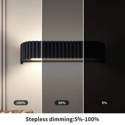 BRILAGI - Aplică de perete LED dimabilă FALCON MODERN LED/14W/230V 3000-6000K 40 cm negru + telecomandă