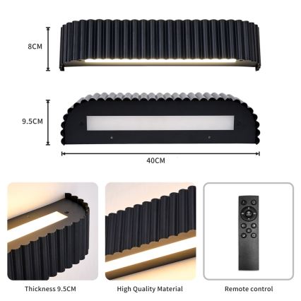 BRILAGI - Aplică de perete LED dimabilă FALCON MODERN LED/14W/230V 3000-6000K 40 cm negru + telecomandă