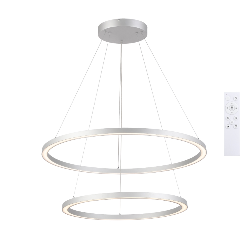 Brilagi - Lustră LED dimerizabilă pe cablu PORTOFINO LED/98W/230V 3000-6000K Ø 80 cm argintiu + telecomandă