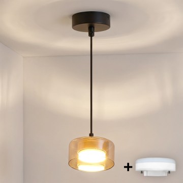 Brilagi - LED RGB+CCT Lustra suspendată reglabilă pe cablu AURA LUX 1xGX53/14W/230V 2700-6500K Wi-Fi Tuya negru/auriu