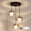 Brilagi - LED RGB+CCT Lustru suspendat dimmabil pe cablu AURA LUX 3xGX53/14W/230V 2700-6500K Wi-Fi Tuya negru/auriu