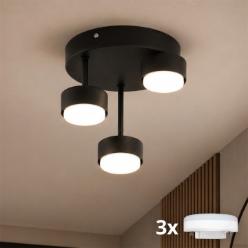 Brilagi - LED RGB+CCT plafonieră aplicată reglabilă MONO 3xGX53/14W/230V 2700-6500K Wi-Fi Tuya neagră