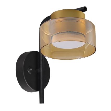Brilagi - Lampă de perete LED RGB+CCT reglabilă AURA LUX 1xGX53/14W/230V 2700-6500K Wi-Fi Tuya neagră/aurie