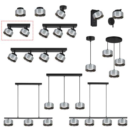 Brilagi - Spot LED RGB+CCT reglabil AURA LUX 2xGX53/14W/230V 2700-6500K Wi-Fi Tuya negru/fumuriu