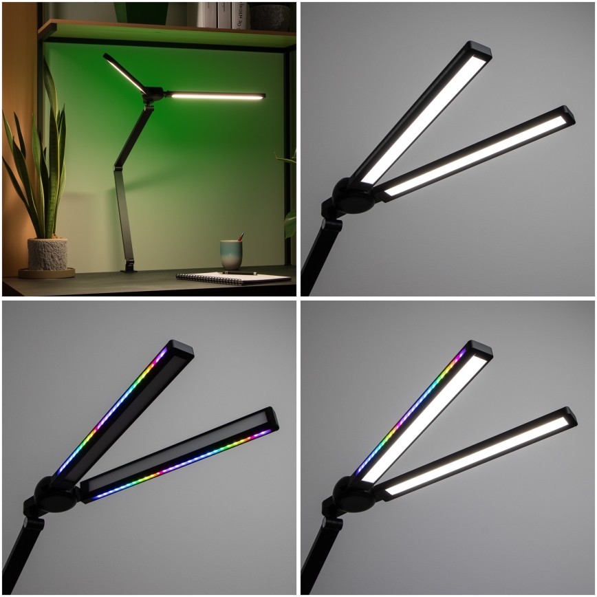 BRILAGI - Lampă de birou tactilă cu clemă, LED RGBTW reglabilă VARIO LED/18W/230V 3000-6500K CRI 96, negru