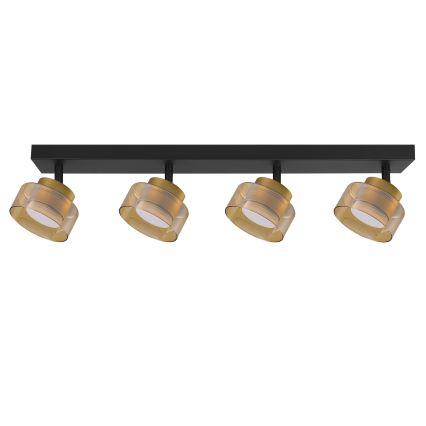 Brilagi - Spot LED RGB+CCT dimmabil AURA LUX 4xGX53/14W/230V 2700-6500K Wi-Fi Tuya negru/auriu