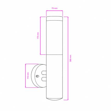BRILAGI - Lampă de perete exterioară LED RGBW reglabilă ELIA 1xE27/6,5W/230V 2700-6500K IP44 Wi-Fi crom mat