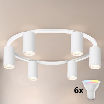 Brilagi - LED RGBW corp de iluminat de tavan dimabil SELE 6xGU10/6,5W/230V 2700-6500K alb + telecomandă
