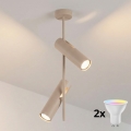 Brilagi - LED RGBW cu funcție de dimare, lampă suspendată pe tijă BRANCH 2xGU10/6,5W/230V 2700-6500K bej