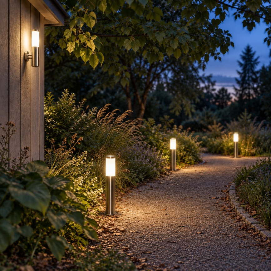 BRILAGI - Lampă LED RGBW reglabilă pentru exterior ELIA 1xE27/6,5W/230V 2700-6500K IP44 Wi-Fi 50 cm crom mat