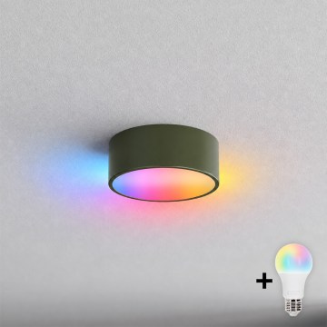 BRILAGI - LED RGBW Plafonieră dimmabilă CLARE 1xE27/12W/230V Ø 20 cm khaki