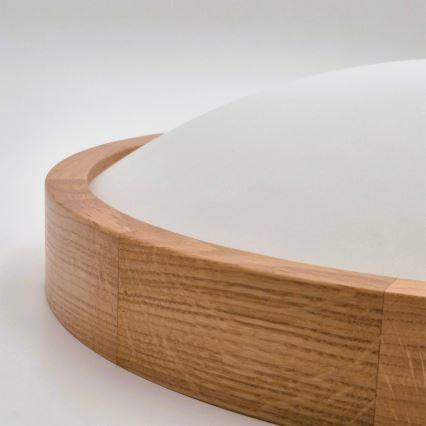 Brilagi - CARVALHO SLIM Plafonieră LED RGBW dimabilă 1xE27/15W/230V 2700-6500K Wi-Fi, stejar, Ø 27 cm