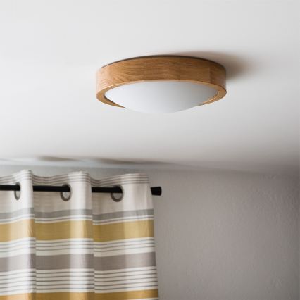 Brilagi - CARVALHO SLIM Plafonieră LED RGBW dimabilă 1xE27/9W/230V 2700-6500K Wi-Fi, stejar, Ø 27 cm