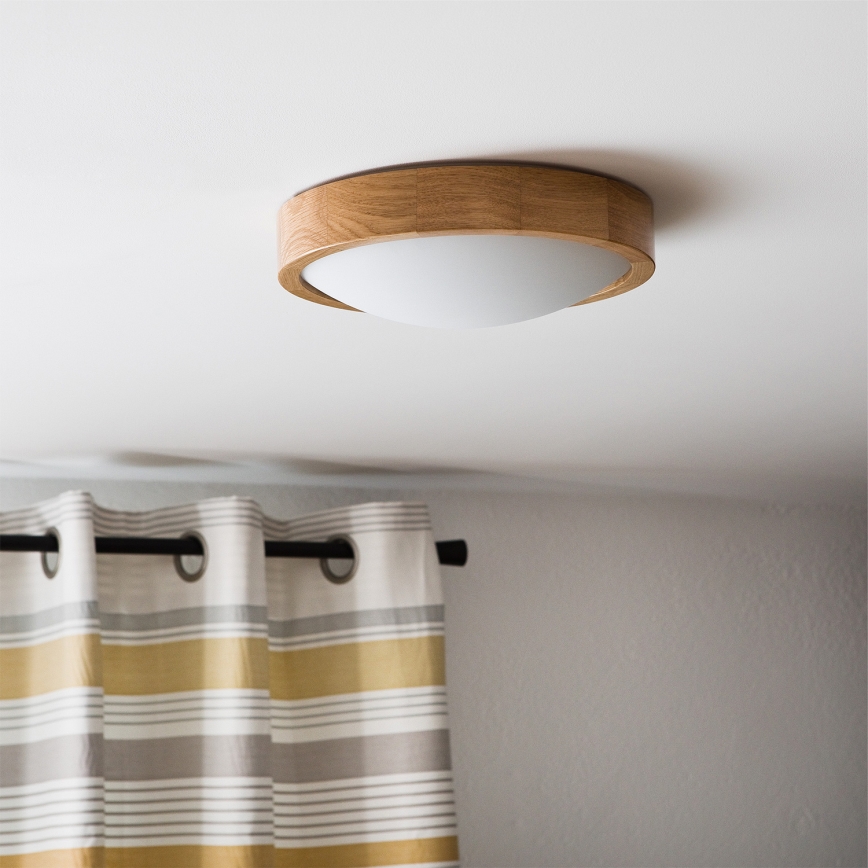 Brilagi - CARVALHO SLIM Plafonieră LED RGBW dimabilă 1xE27/9W/230V 2700-6500K Wi-Fi, stejar, Ø 27 cm