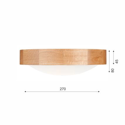 Brilagi - CARVALHO SLIM Plafonieră LED RGBW dimabilă 1xE27/9W/230V 2700-6500K Wi-Fi, stejar, Ø 27 cm