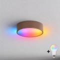BRILAGI - LED RGBW plafonieră reglabilă CLARE 1xE27/12W/230V Ø 20 cm maro