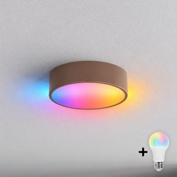BRILAGI - LED RGBW plafonieră reglabilă CLARE 1xE27/12W/230V Ø 20 cm maro