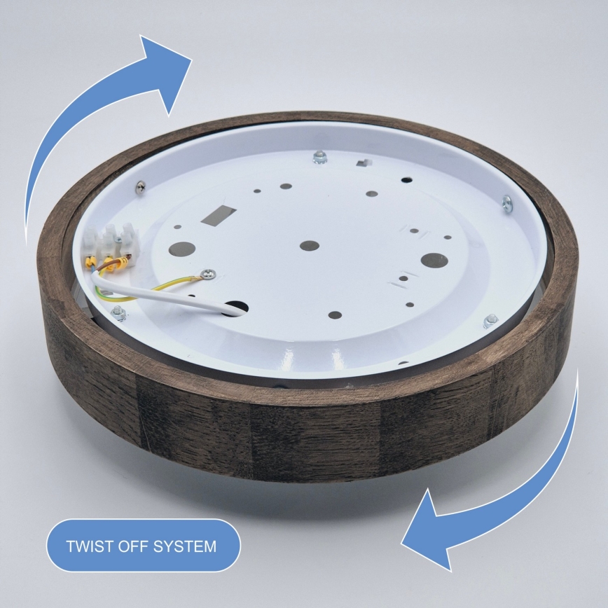 Brilagi - Plafonieră LED RGBW dimabilă CARVALHO SLIM 1xE27/15W/230V 2700-6500K Wi-Fi, stejar, diam. 27 cm