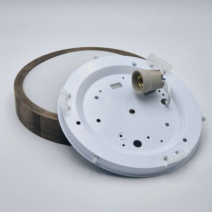 Brilagi - Plafonieră LED RGBW dimabilă CARVALHO SLIM 1xE27/15W/230V 2700-6500K Wi-Fi, stejar, diam. 27 cm