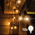 Brilagi - LED șir luminos decorativ de exterior GIRLANDA 10xE12/0,6W/230V 8m negru IP44 alb cald