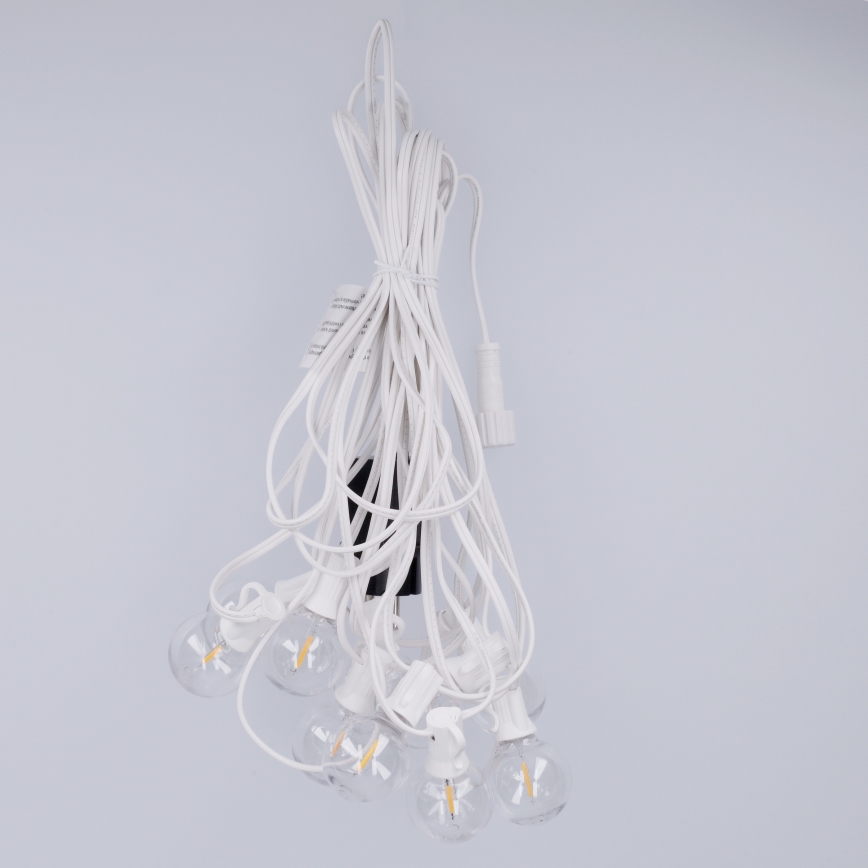 BRILAGI - LED șirag de lumini decorativ pentru exterior GIRLANDA 10xE12/0,6W/230V 8m alb IP44 alb cald