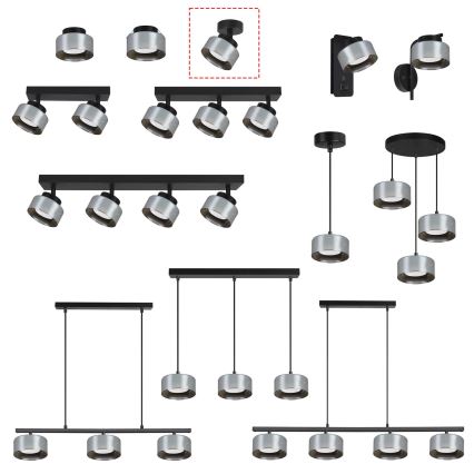 Brilagi - LED Spot AURA LUX 1xGX53/30W/230V Ø 13 cm negru/fumuriu