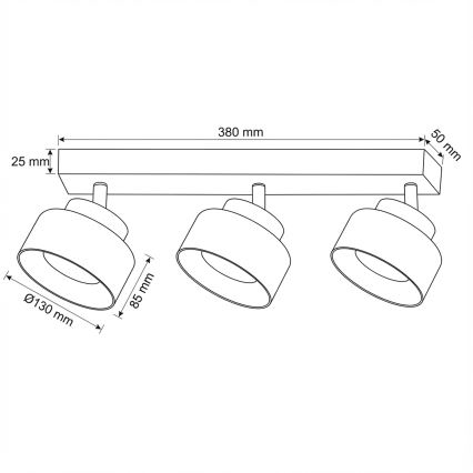 Brilagi - LED Spot AURA LUX 3xGX53/30W/230V negru/auriu