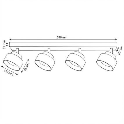 Brilagi - LED Spot AURA LUX, 4x GX53, 30W, 230V, negru/auriu