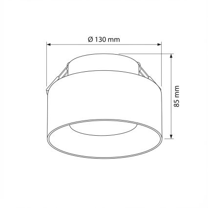 Brilagi - LED Spot încastrat AURA LUX, 1 x soclu GX53 / 30W / 230V, Ø 13 cm, negru/fumuriu