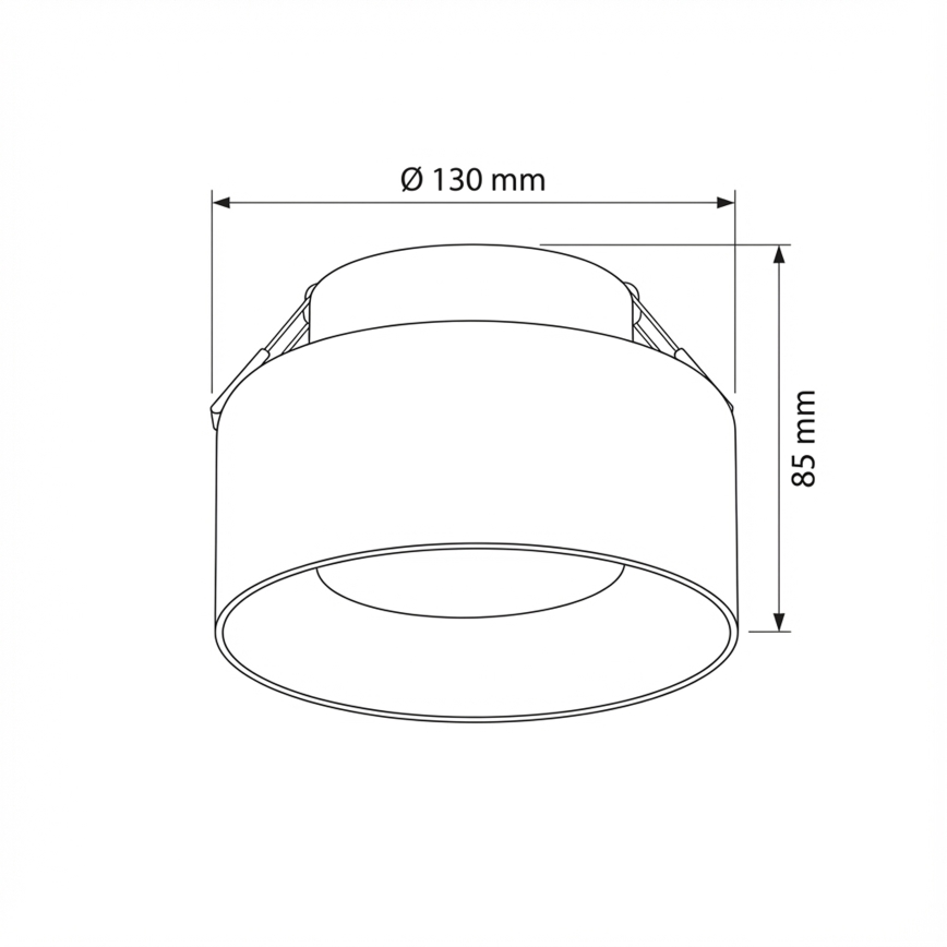 Brilagi - LED Spot încastrat AURA LUX, 1 x soclu GX53 / 30W / 230V, Ø 13 cm, negru/fumuriu