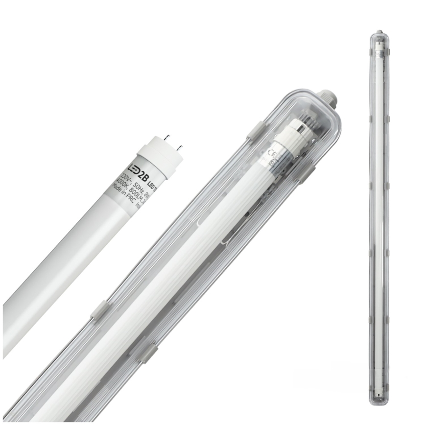 BRILAGI - Corp de iluminat LED tehnic, etanș la praf, pentru tub fluorescent T8 OPTIMA, 1xG13/18W/230V, 4000K, IP65, 128 cm