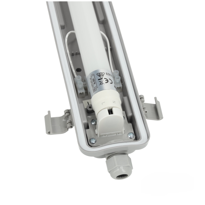 BRILAGI - Corp de iluminat LED tehnic, etanș la praf, pentru tub fluorescent T8 OPTIMA, 1xG13/18W/230V, 4000K, IP65, 128 cm