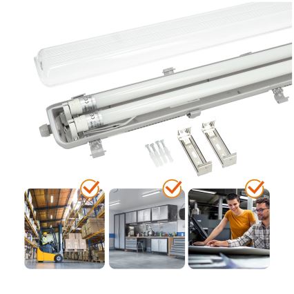 BRILAGI - Corp de iluminat LED tehnic, etanș la praf, pentru tuburi T8 OPTIMA 2xG13/18W/230V 4000K IP65 128 cm - palet 110 buc.