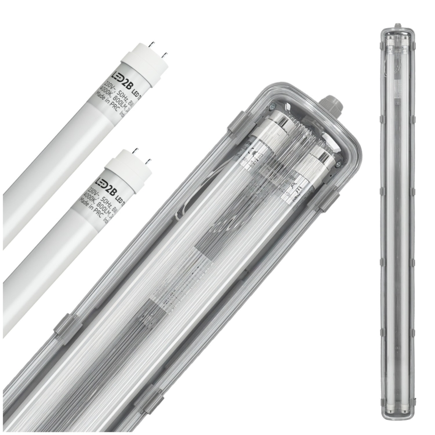 Brilagi - Corp LED tehnic etanș la praf pentru tuburi fluorescente OPTIMA T8 2xG13/18W/230V 6500K IP65 128 cm
