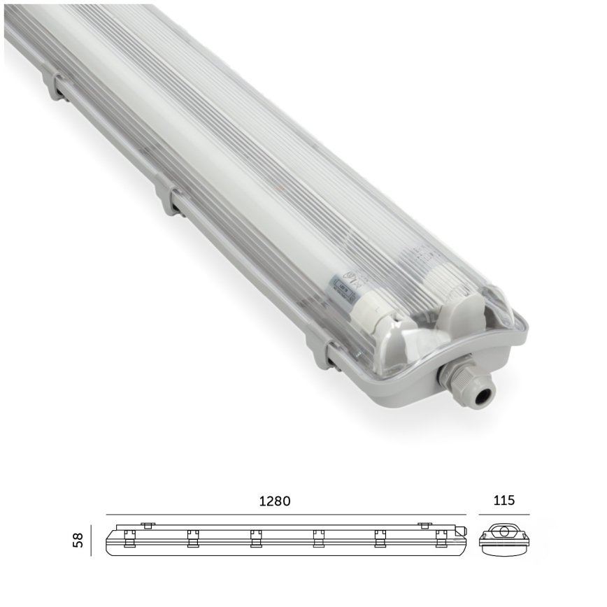 Brilagi - Corp LED tehnic etanș la praf pentru tuburi fluorescente OPTIMA T8 2xG13/18W/230V 6500K IP65 128 cm