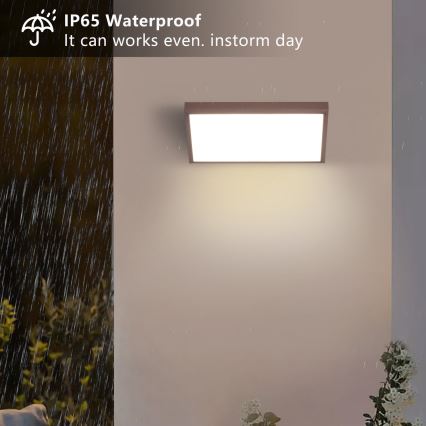 Brilagi - Aplică LED reglabilă de perete pentru exterior TRIANGLE 1xE27/6W/230V 2700-6500K IP65 maro